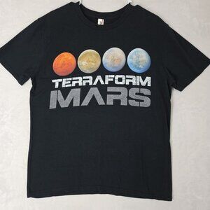Terraform Mars Graphic Print Tshirt Men's Size Large Elon Musk Tesla SpaceX